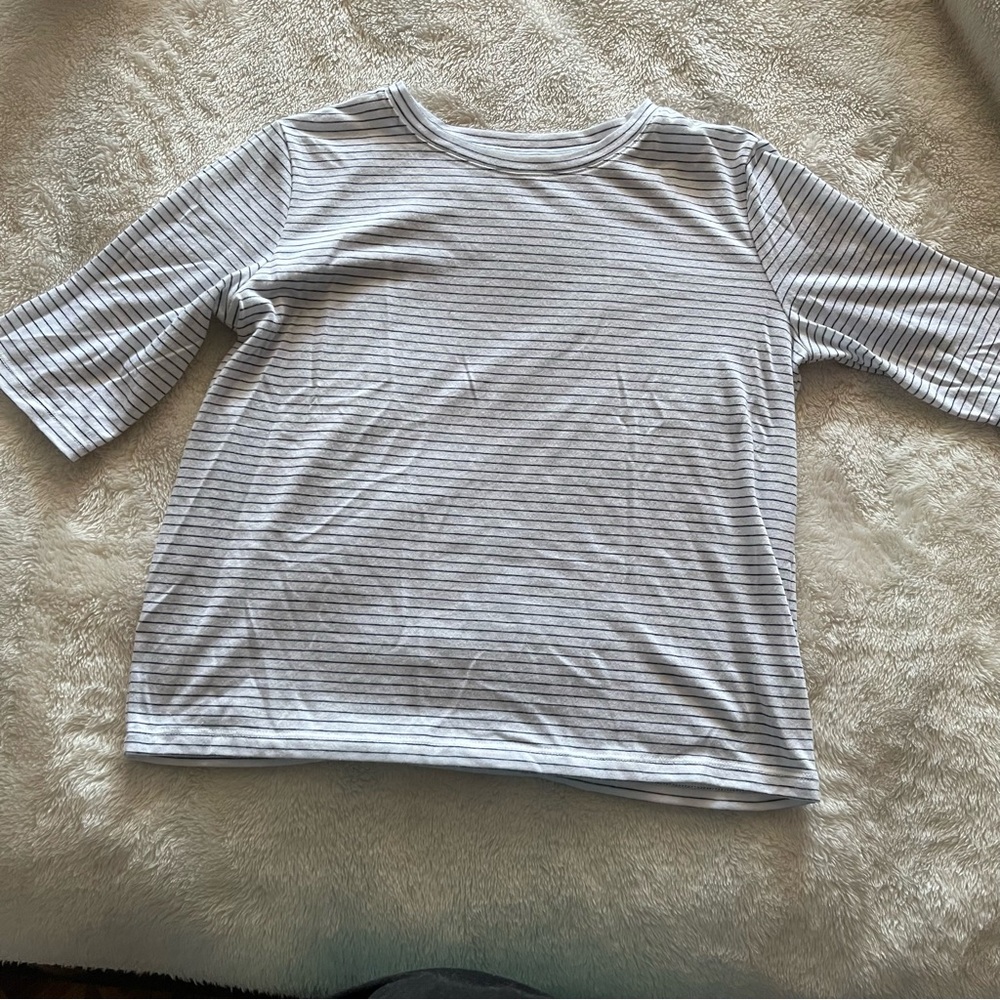 Vince Navy and White Striped Tee